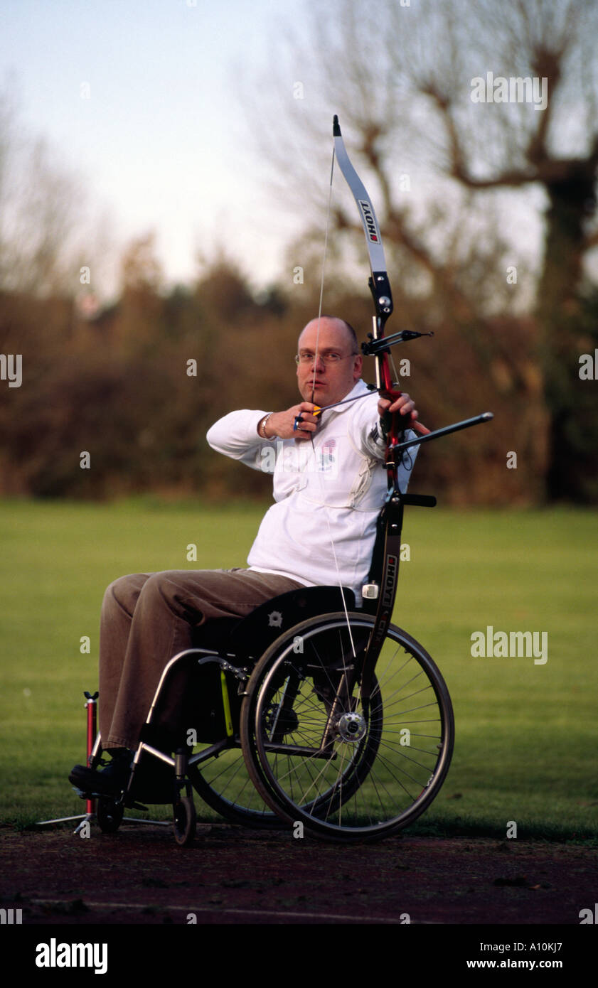 Archer Grant Miller training for the para Olympics Stock Photo