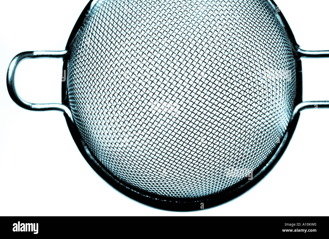 Close up study of tea strainer sieve mesh meshing beverage hires stock photography and images