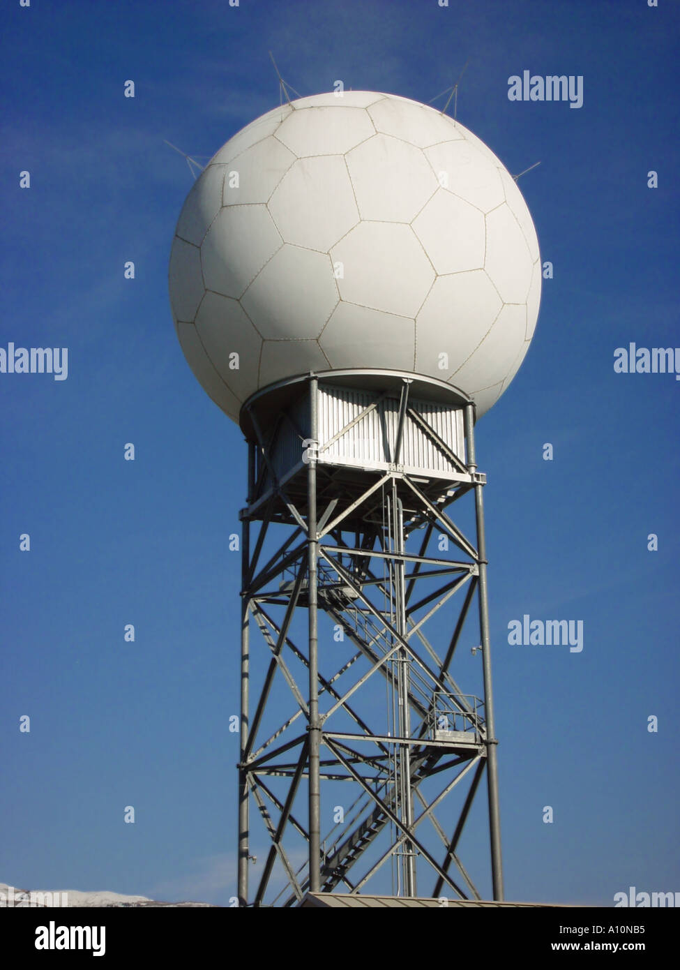 Doppler radar antenna and tower Stock Photo Alamy
