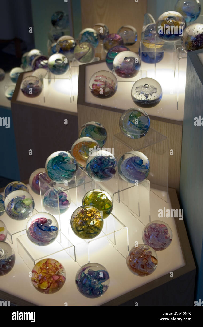 Display of hand made paperweights at Selkirk Glass in the Scottish Borders  UK Stock Photo - Alamy