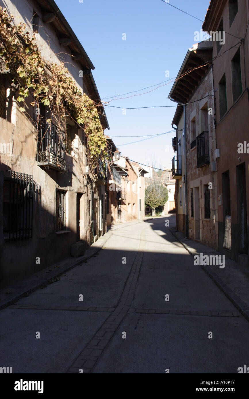 Narrow Street, Ayllon, Central Spain Stock Photo