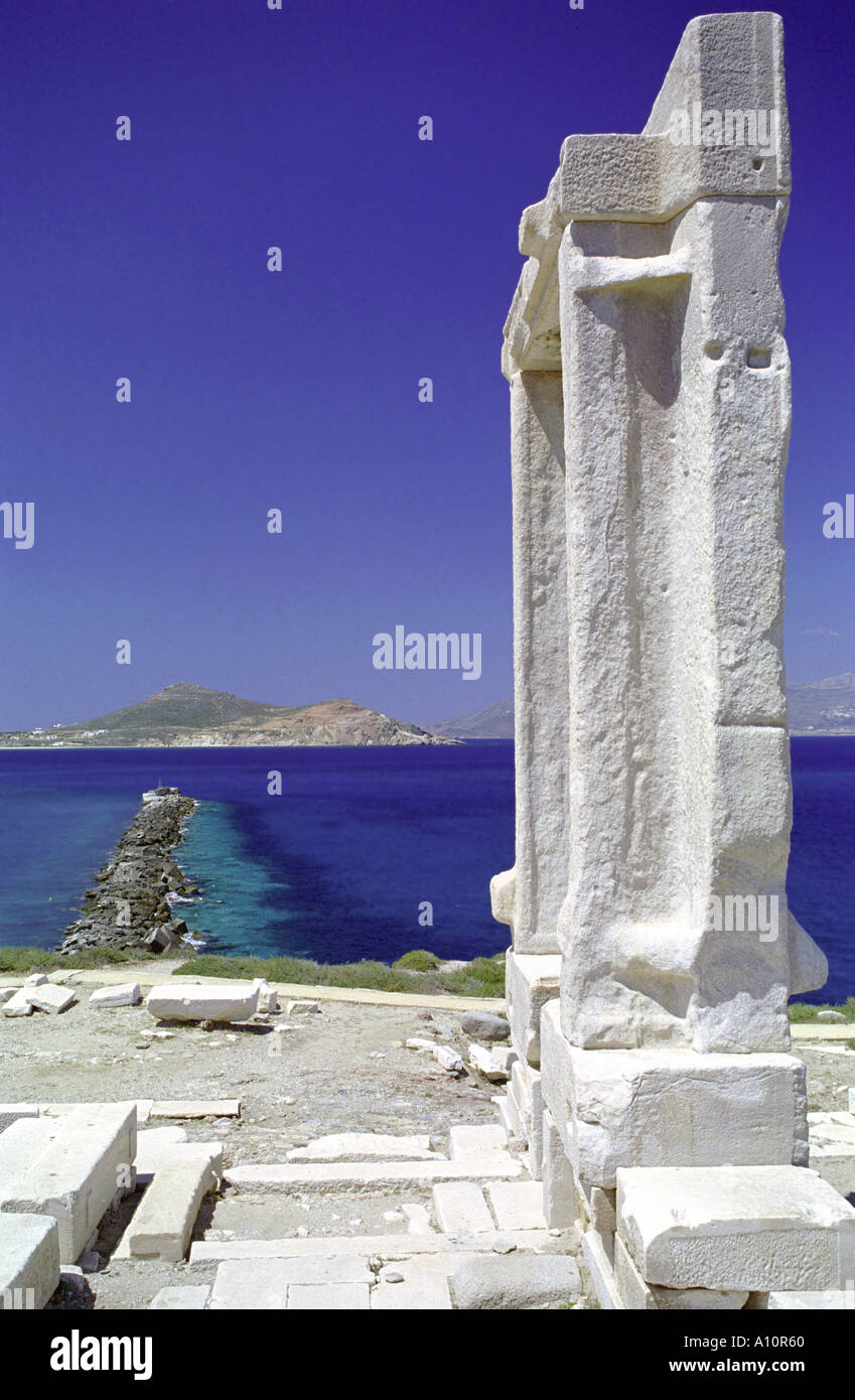 Arch of the temple of Apollo, Naxos Town Stock Photo