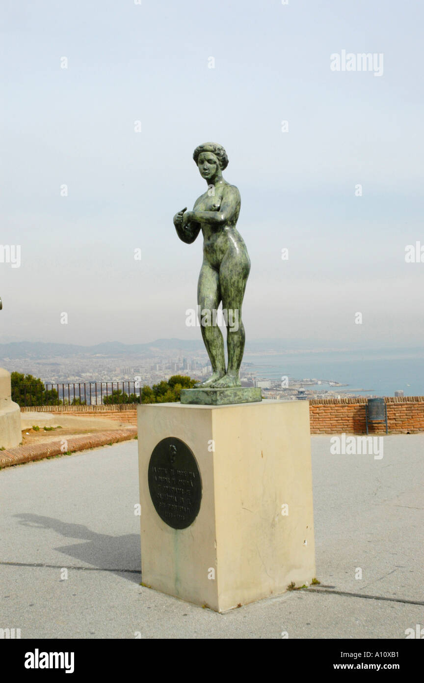 Statue Montjuic s Castle Stock Photo - Alamy