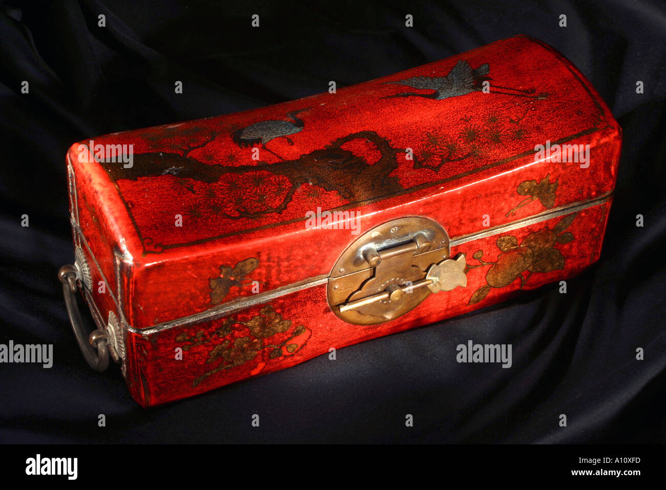 Jewellery Chinese Traditional Pillow Box Handcrafted Deep Red