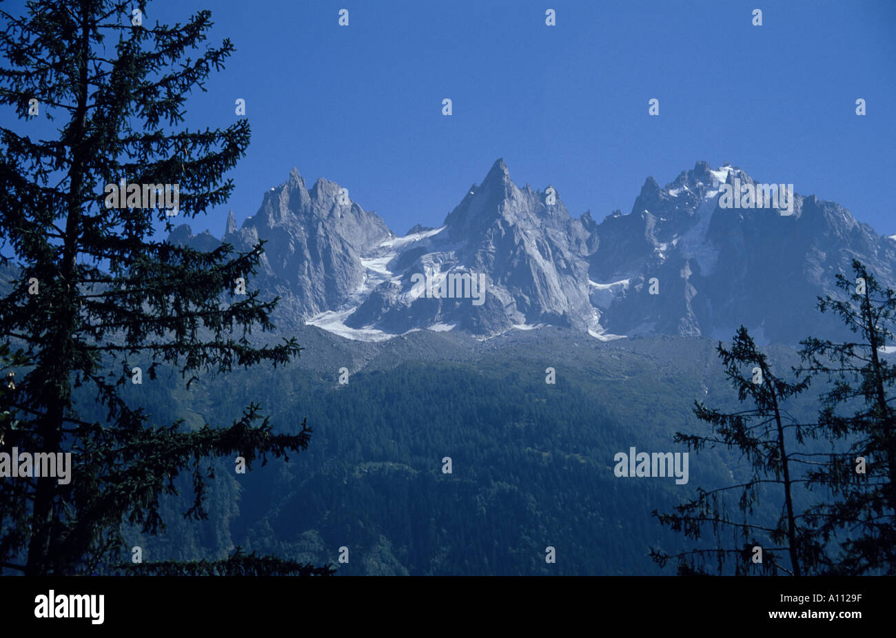 Agi Vert on Mount Blanc in the European Alps Stock Photo