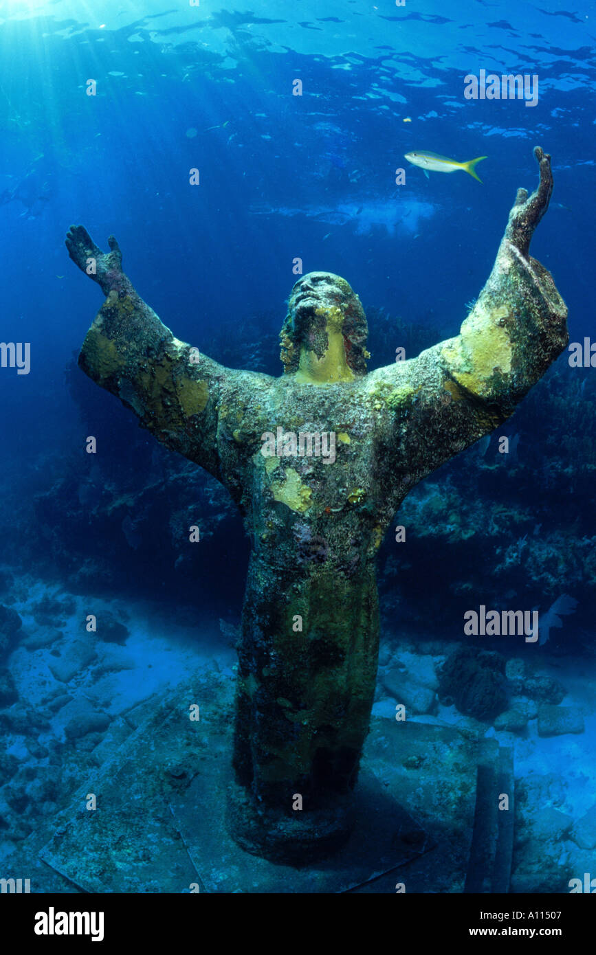 THE STATUE OF CHRIST OF THE DEEP IS LOCATED ON A REEF IN KEY LARGO