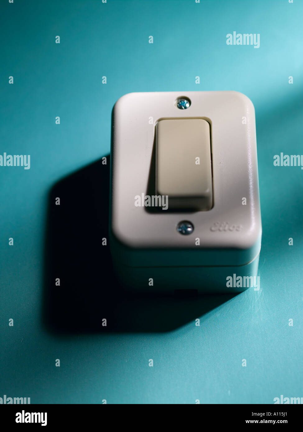 switch, white, button, power, light, light, screws, wall, light blue