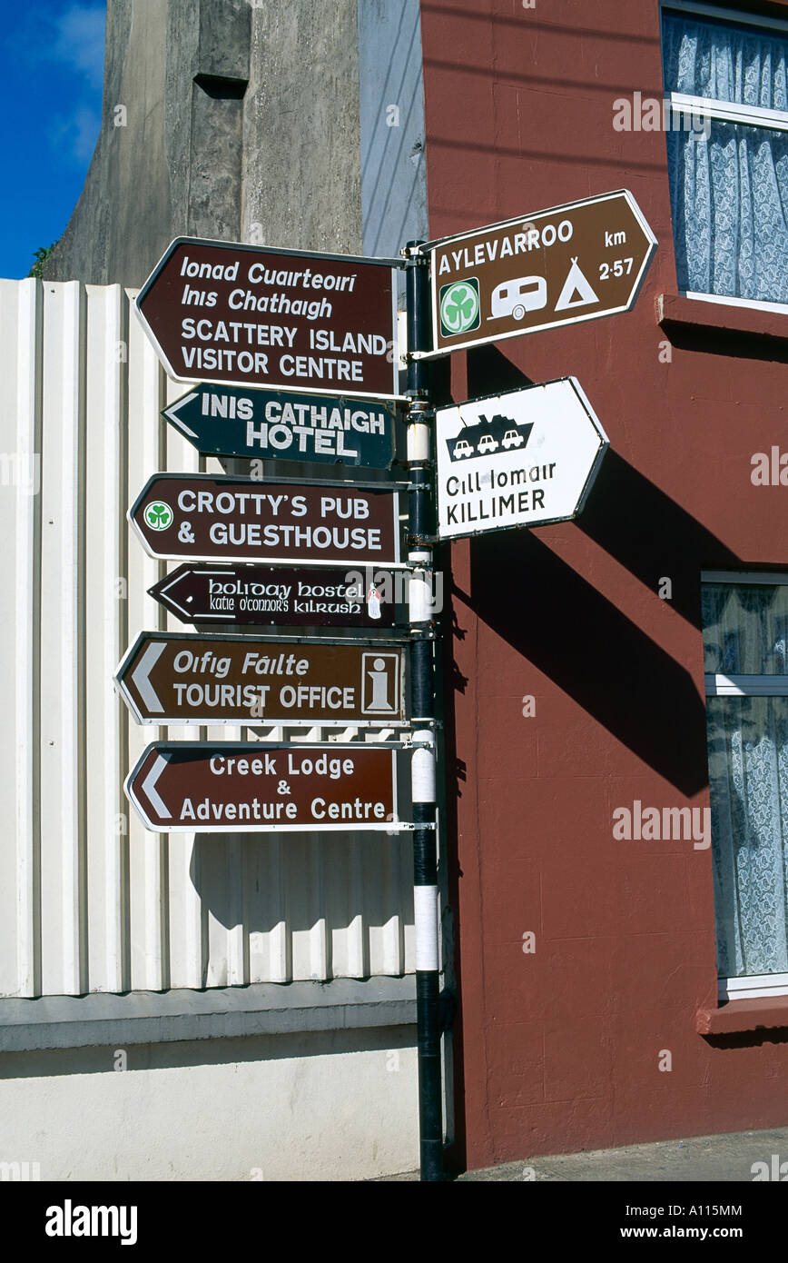 Kilrush Sign Signpost in Kilrush Stock Photo - Alamy