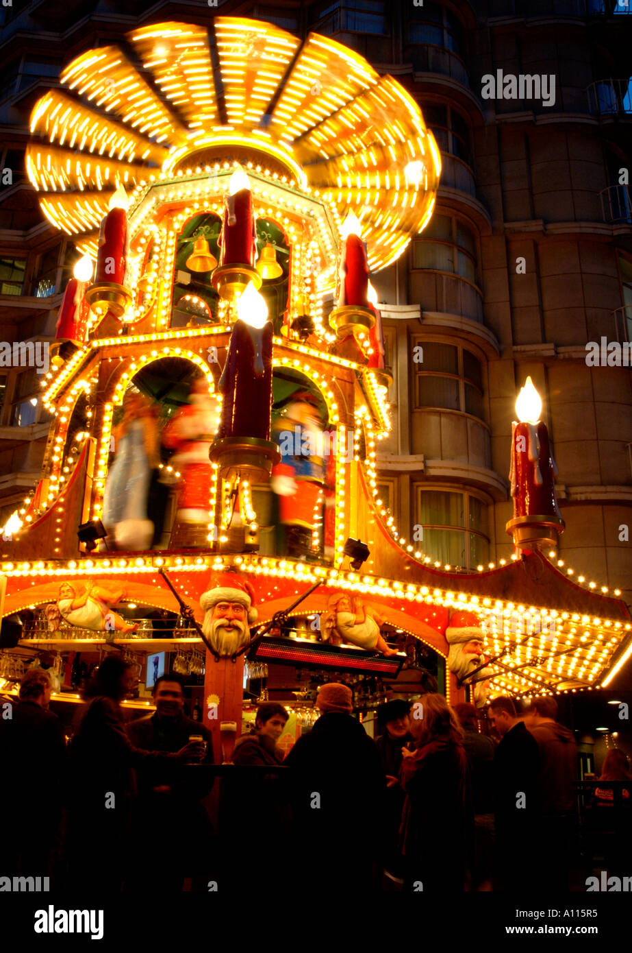German beer stall in New Street Birmingham U k at Christmas market
