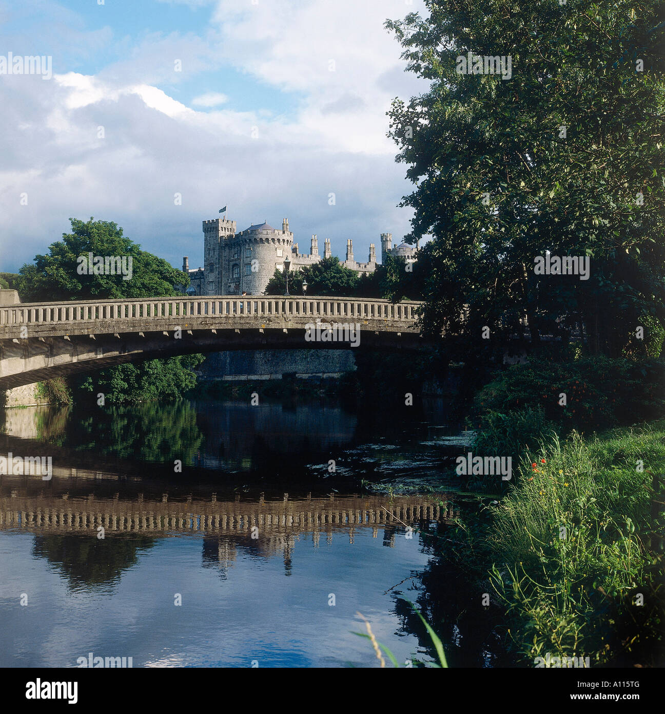 Almost completely remodelled in the 19th century Kilkenny Castle which stands looking over the