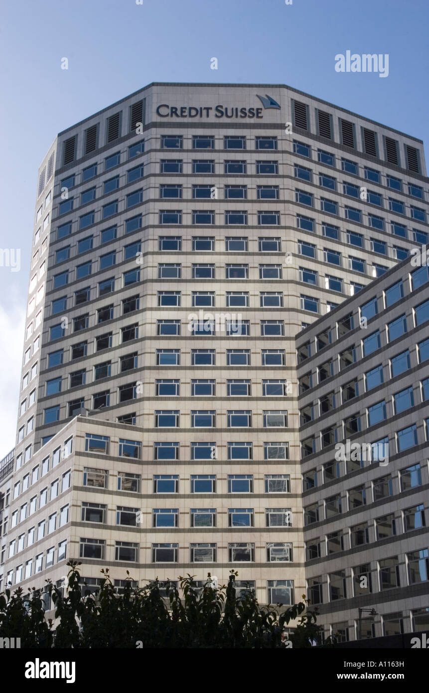 Credit Suisse Headquarters Canary Wharf London Stock Photo Alamy