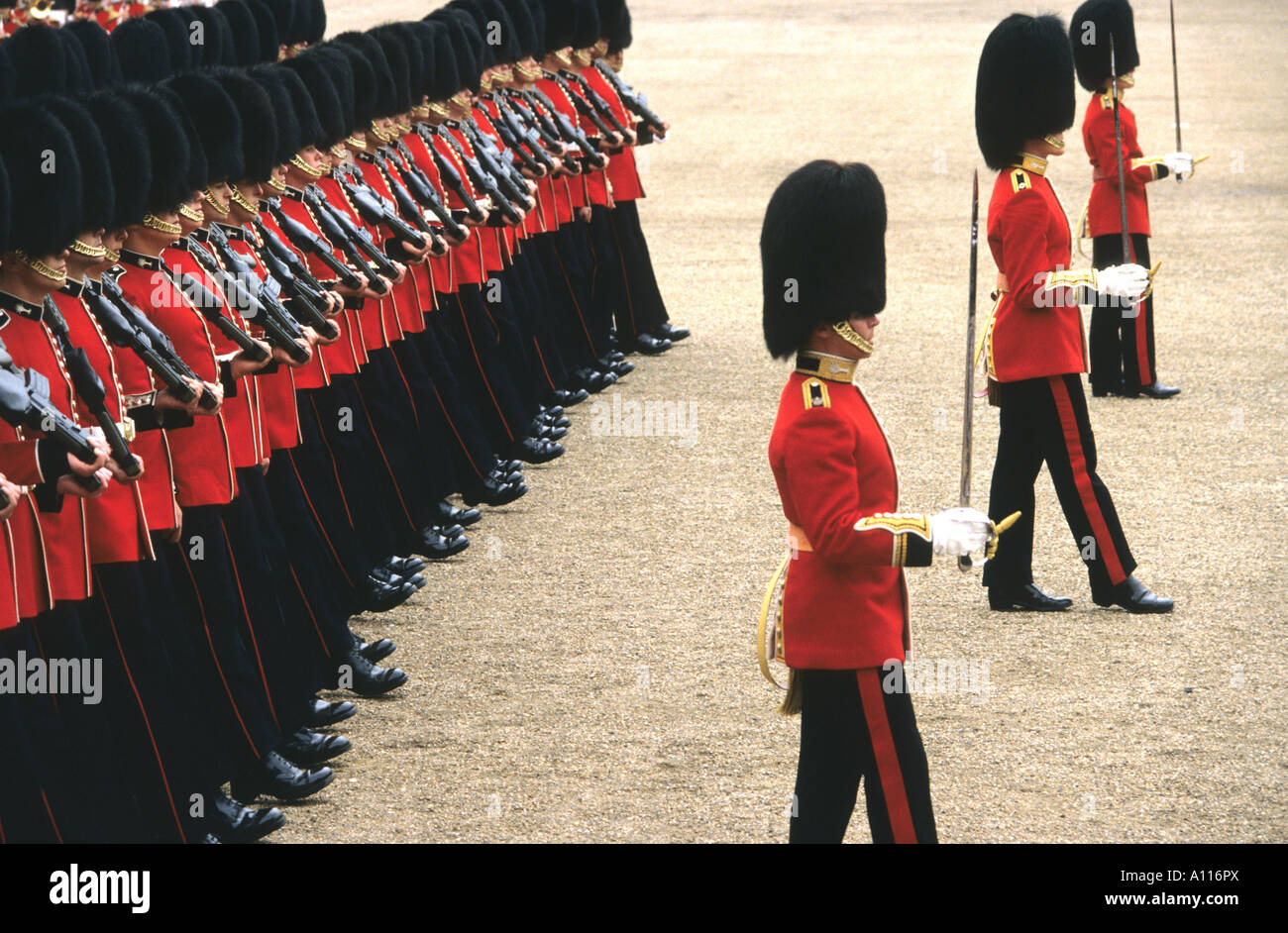 Trooping the Color in Celebration of Queen Elizabeth's Birthday Stock Photo