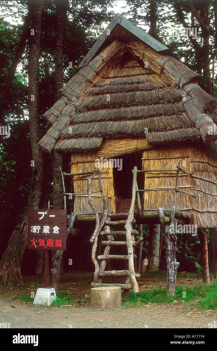 Traditional Ainu house in Akan kotan Ainu Akan National Park Hokkaido