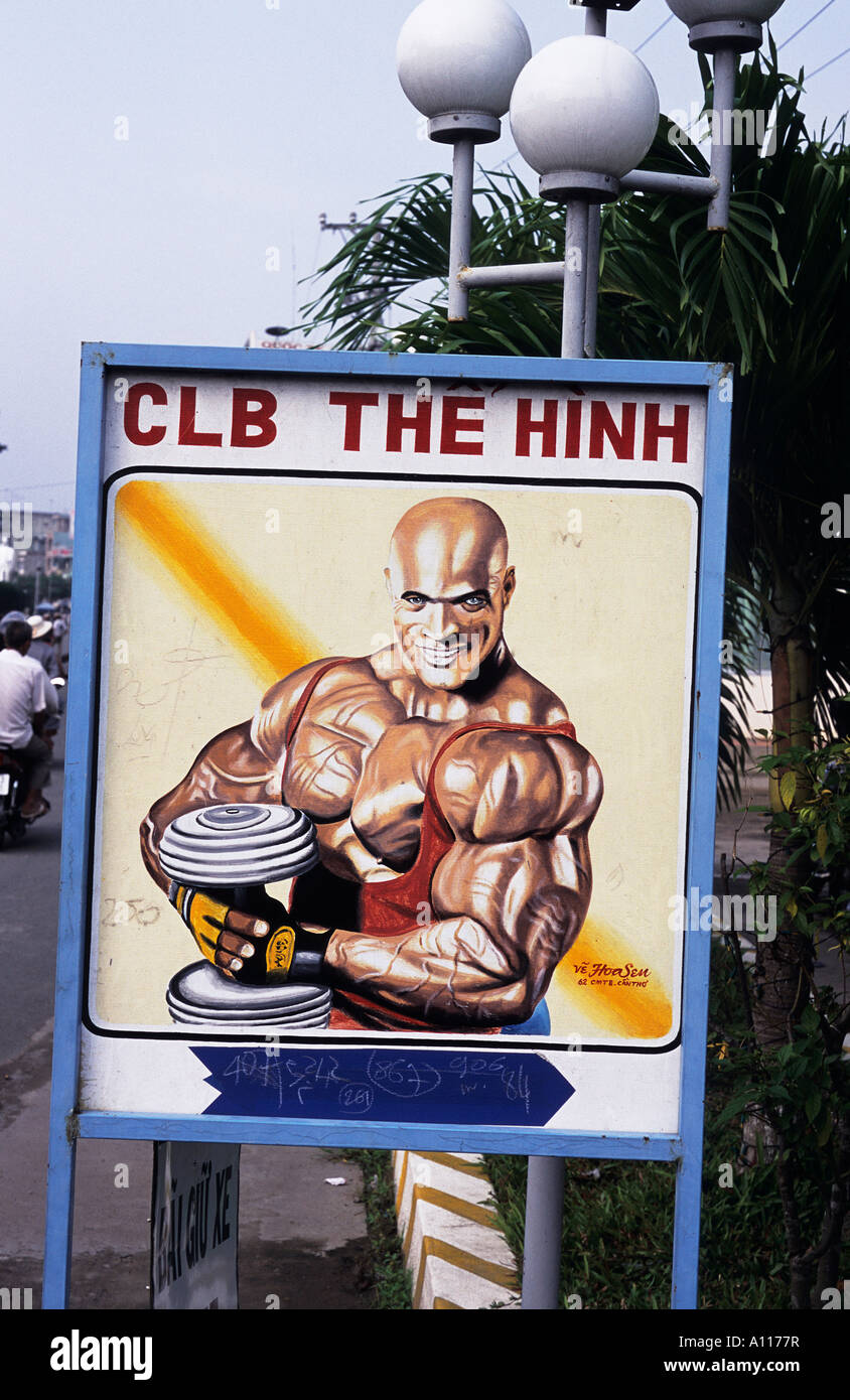 1177 R Sign A sign hanging outside Can Tho gymnasium Stock Photo - Alamy