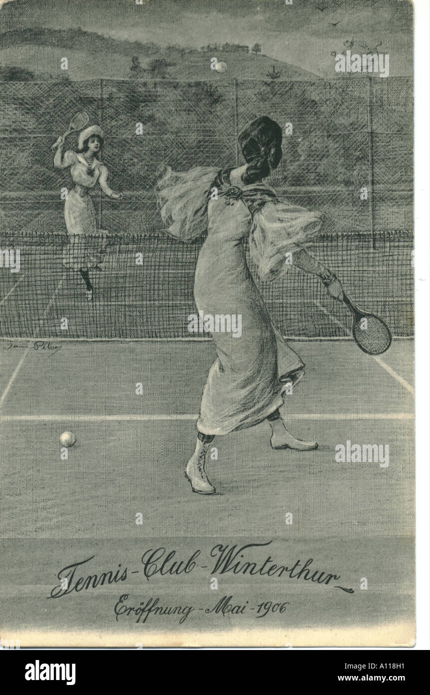 Opening of the Tennis Club, Winterthur, Switzerland 1906 Stock Photo
