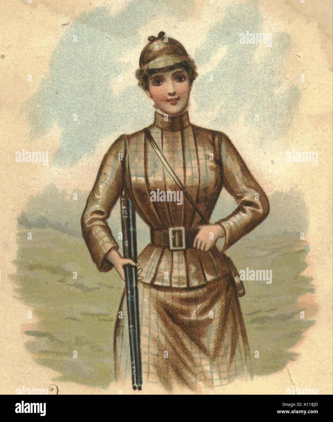 Lady's shooting costume & gun circa 1880 Stock Photo Alamy