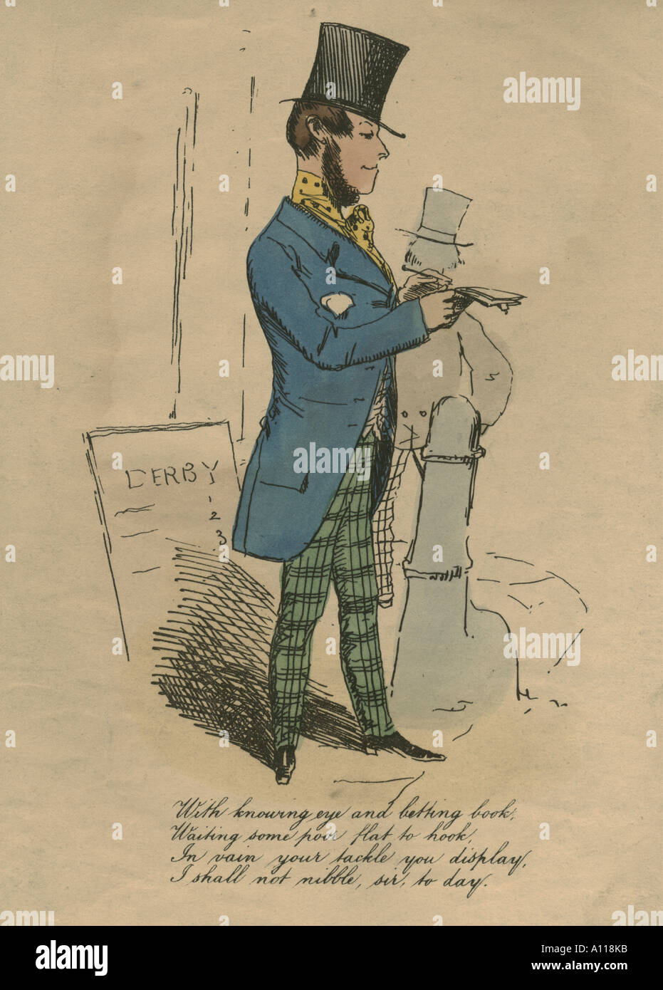 Victorian comic valentine of bookmaker circa 1850 Stock Photo Alamy