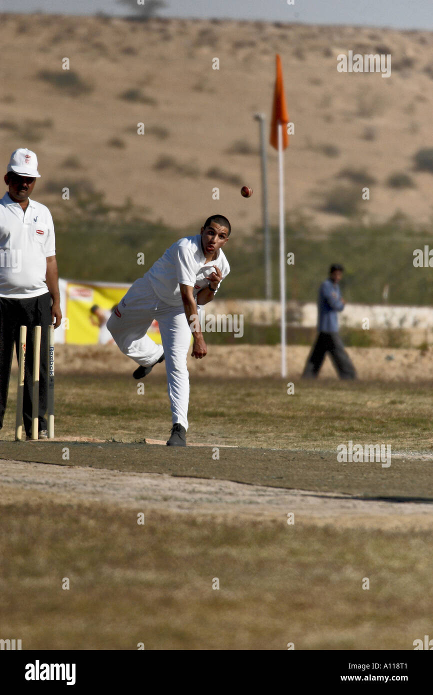 Cricket Match, Desert Festival, Jaisalmer, Rajasthan, India, Asia Stock Photo