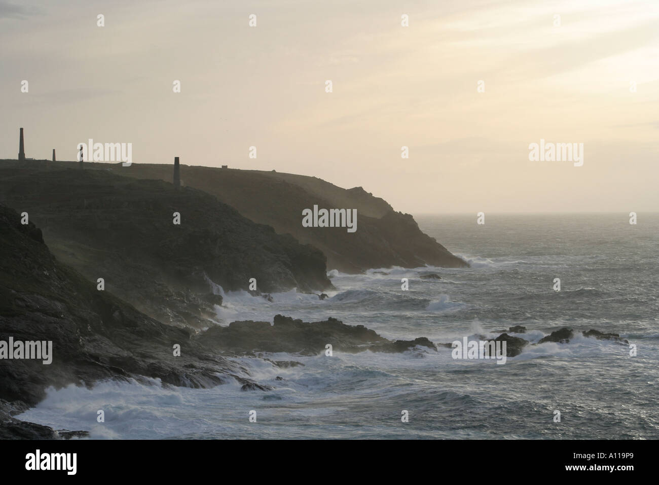 Old Cornish tin-mines, Bottalack. Stock Photo