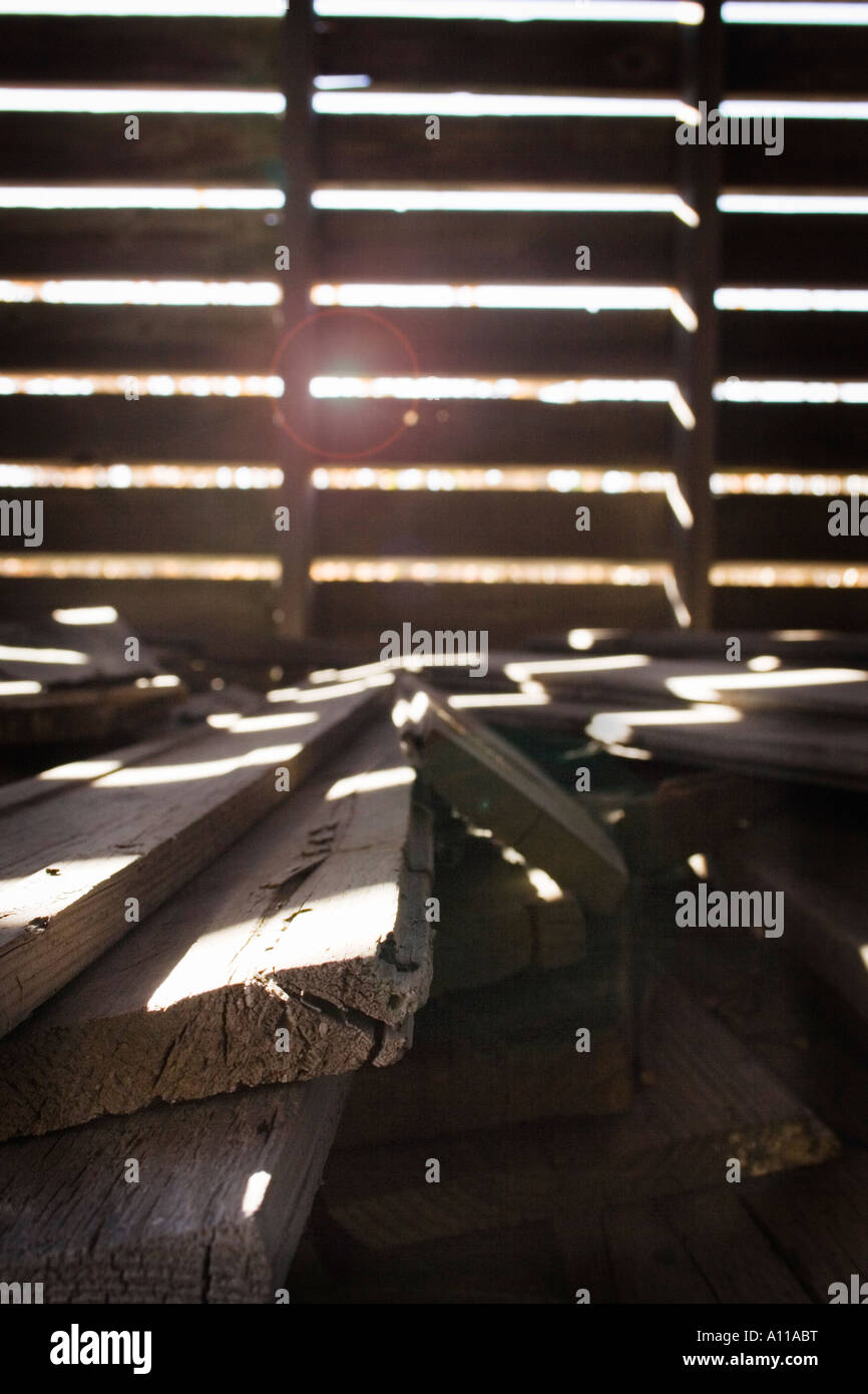 Lumber in barn Stock Photo Alamy