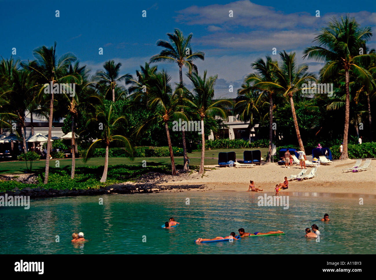 swimmers, swimming, Lagoon Beach, Ritz Carlton Mauna Lani Resort, Mauna