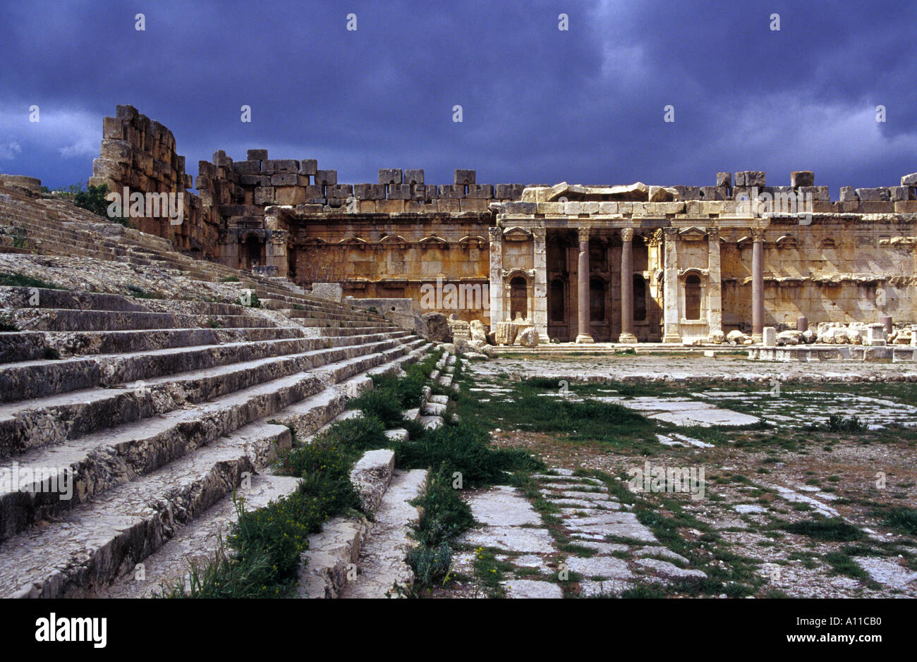 The Great Court Baalbek Lebanon Stock Photo Alamy