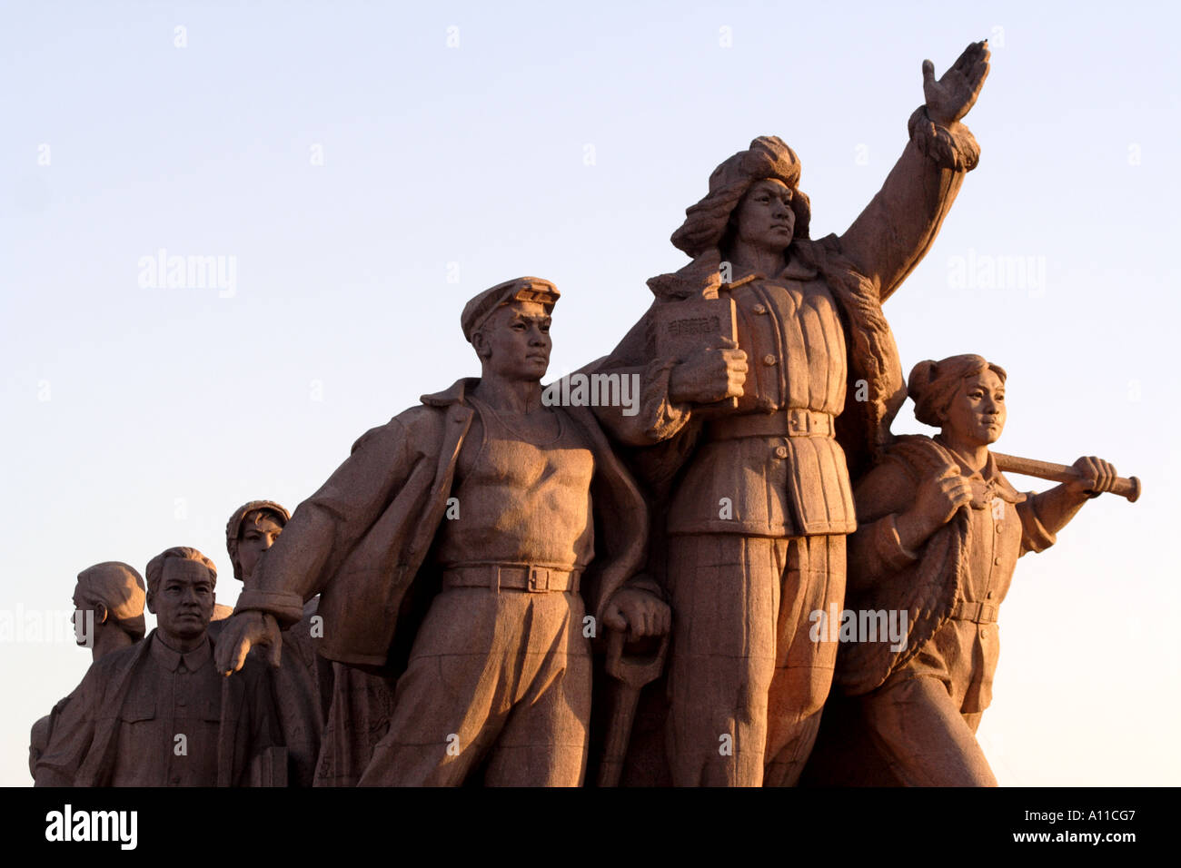 Revolutionary statue, Tiananmen Square, Beijing, China Stock Photo