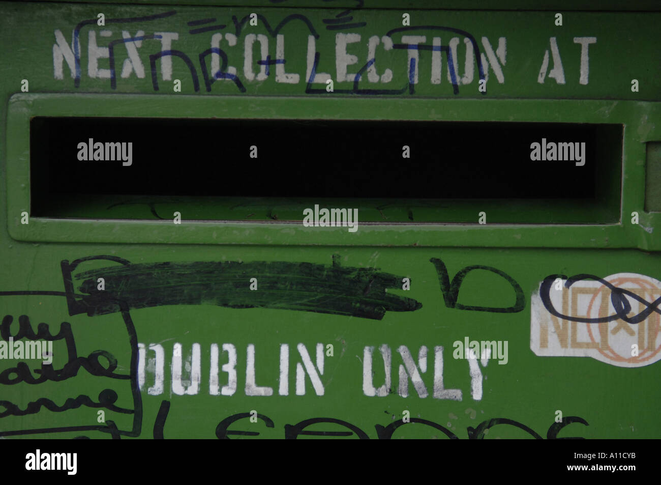 post box postal letters mail green next collection dublin ireland irish