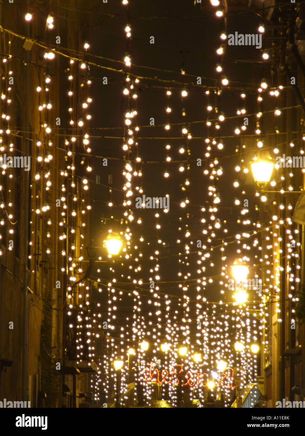 christmas lights in rome Stock Photo Alamy