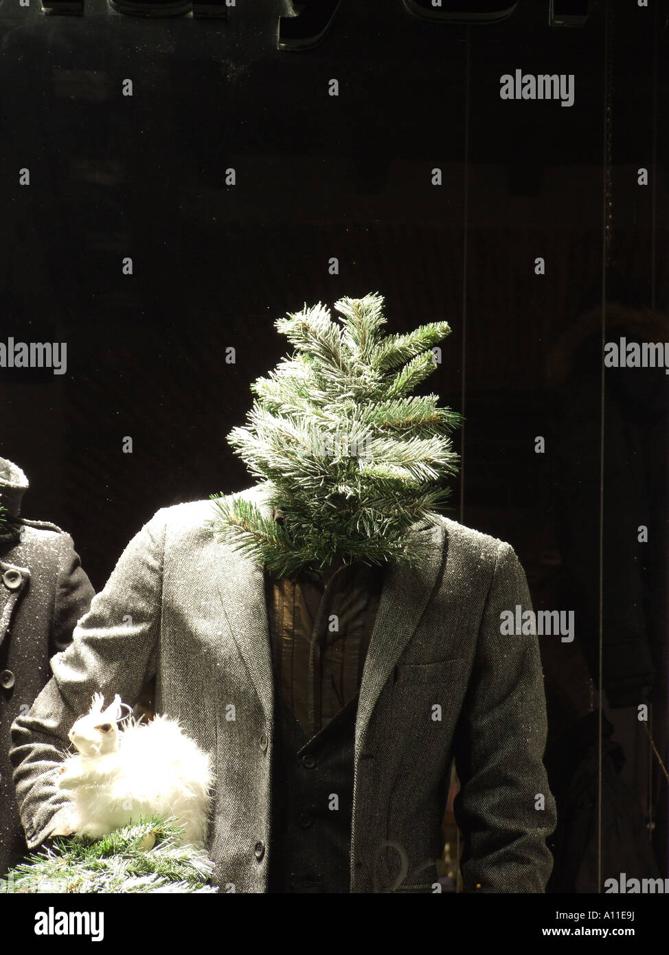 mannequin with christmas tree head