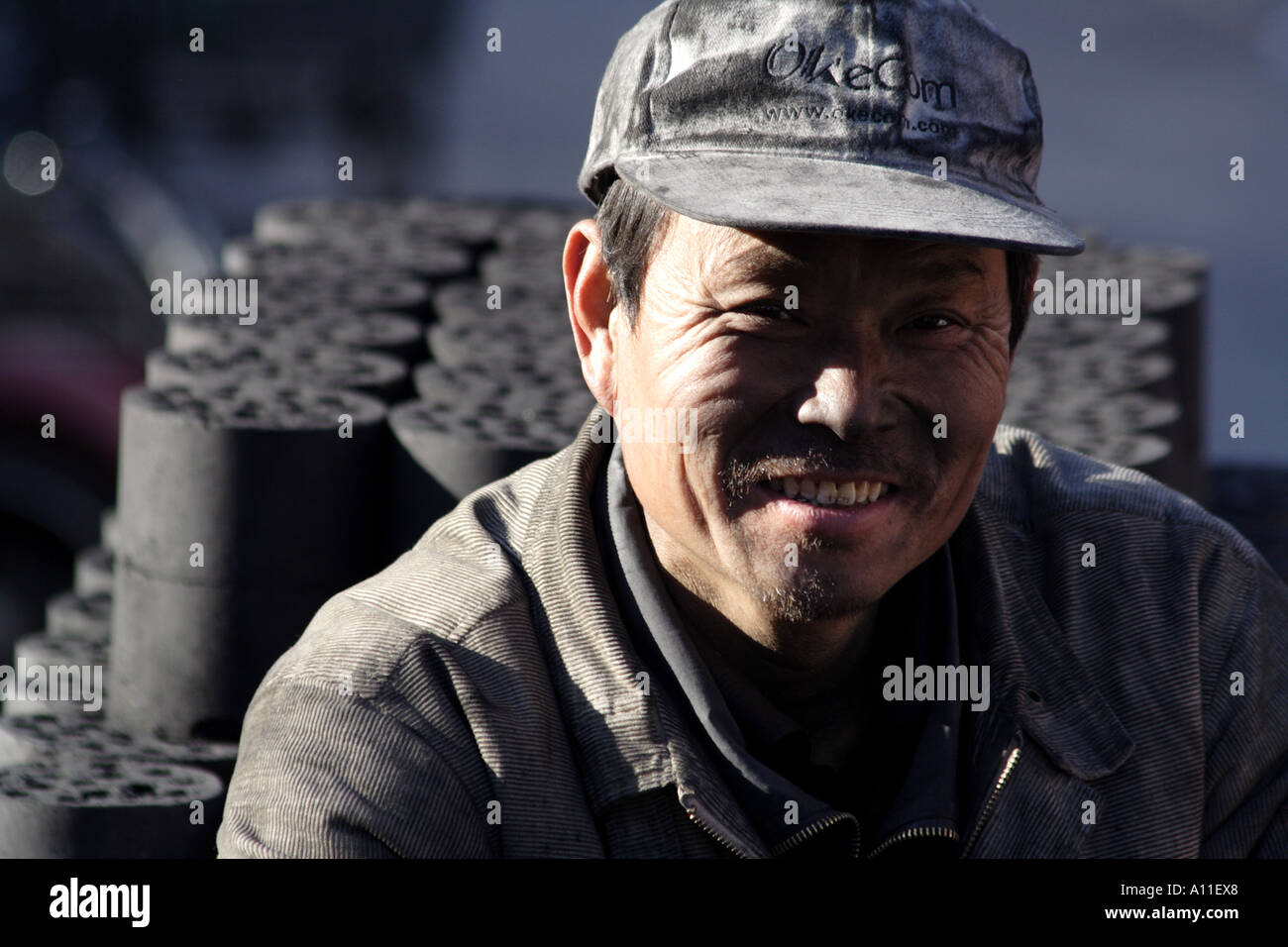 Charcoal Heating Coal delivery in the hutong in Beijing, China Stock Photo