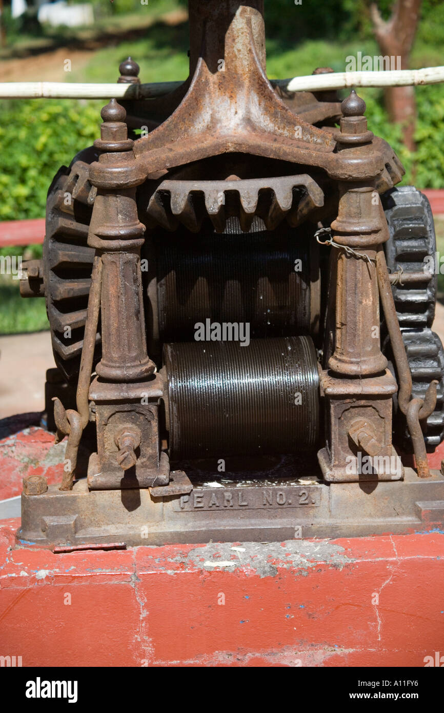 Old sugar cane press on the old colonial sugar plantation ManacaIznaga
