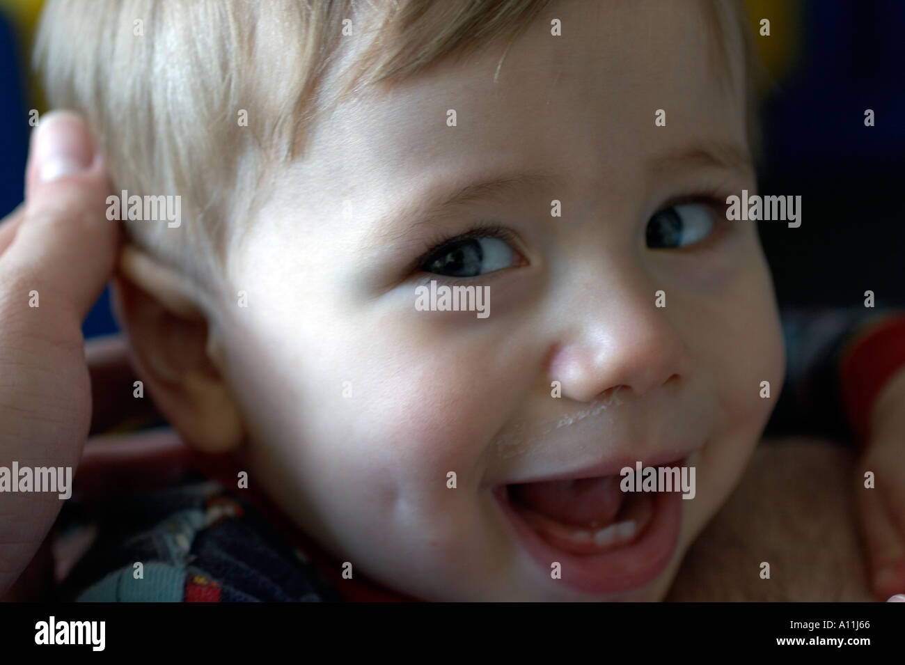 Toddler Smiling Profile Caucasians White Families Family Home