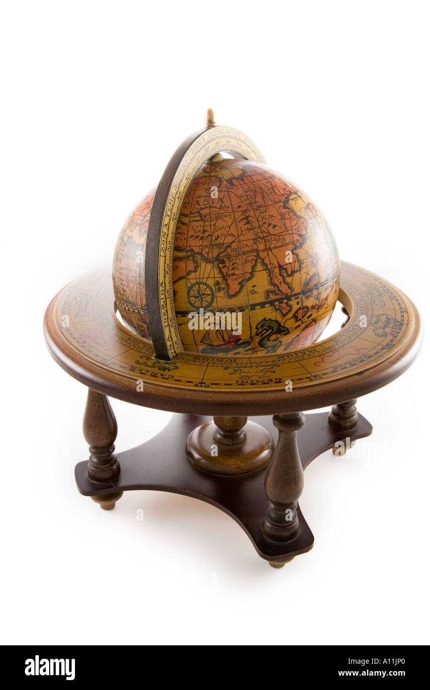 Antique world map - isolated on white background Stock Photo - Alamy