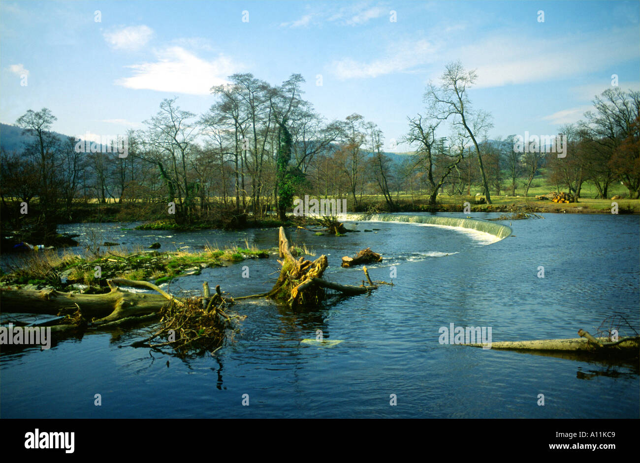 Horseshoe Falls River Dee Llangollen North Wales United Kingdom Stock