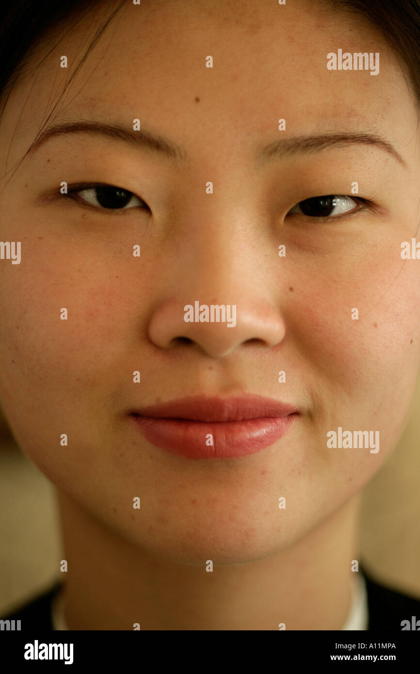 Portrait Young Chinese man face frontal Stock Photo - Alamy