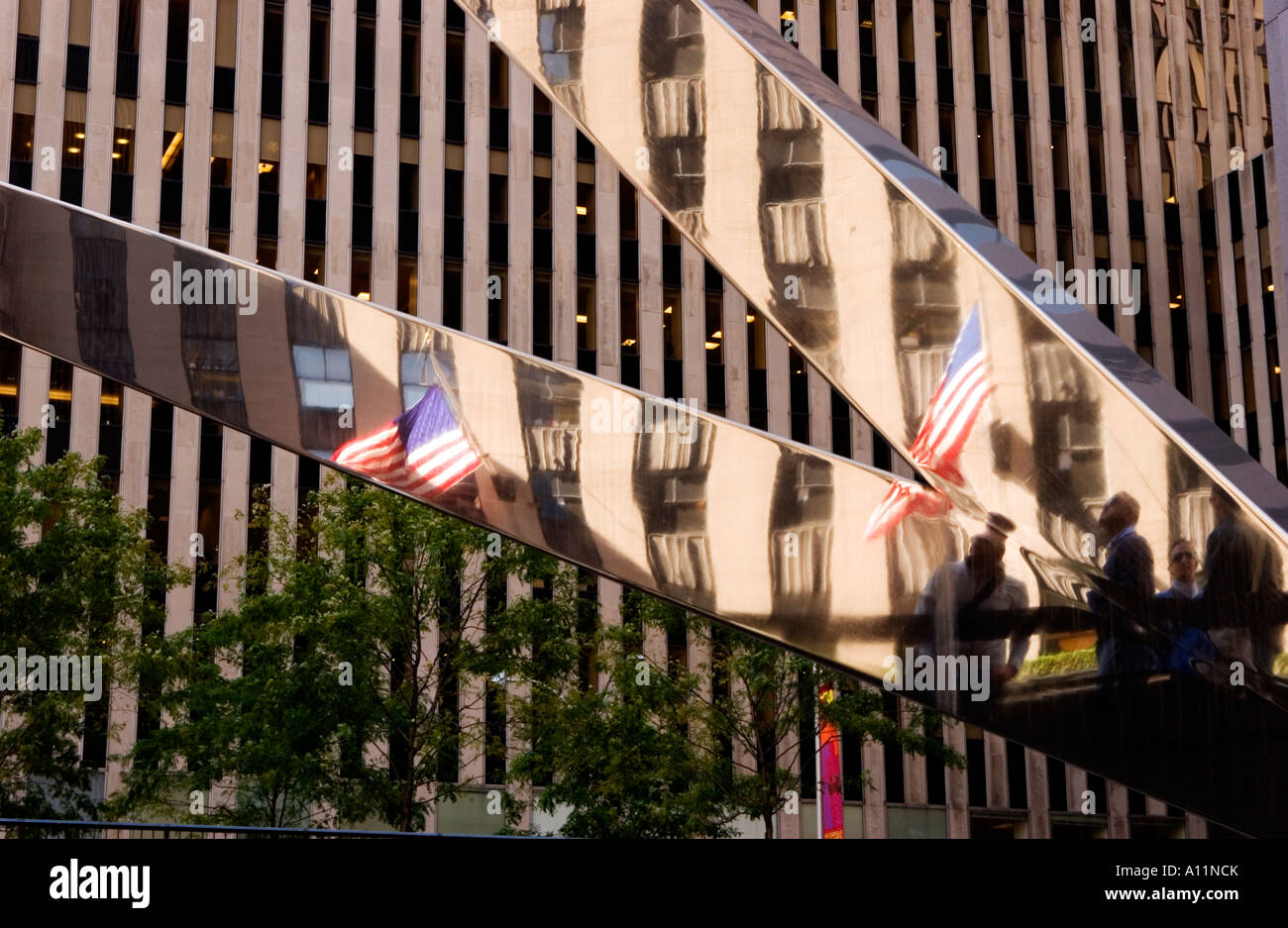 skyscraper´s reflexion in Manhattan Stock Photo