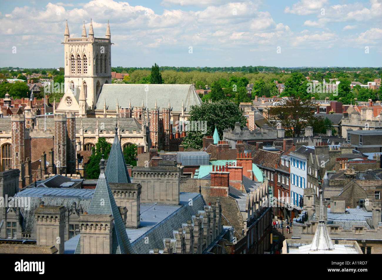 University city of Cambridge Rooftops, England, UK. Stock Photo
