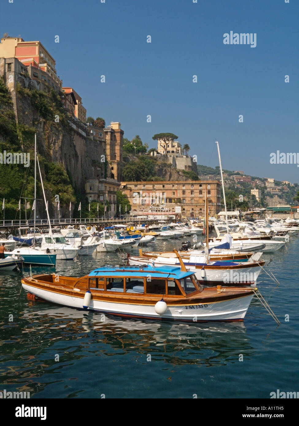 Marina Piccola Sorrento, Port of Sorrento, Sorrento, Gulf of Naples, Amalfi Coast, Italy Stock Photo