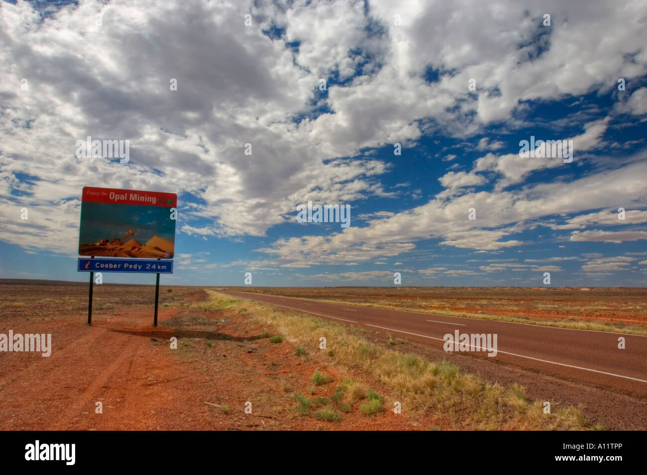 Road to the Opal town of Coober Pedy South Australia Stock Photo