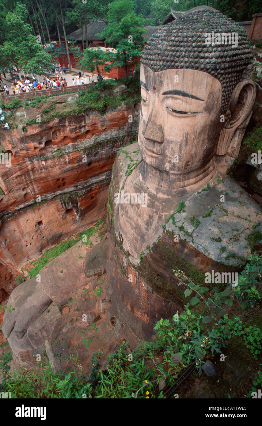 71 metre high Dafo the largest Buddha in the world, Leshan, Sichuan, China Stock Photo