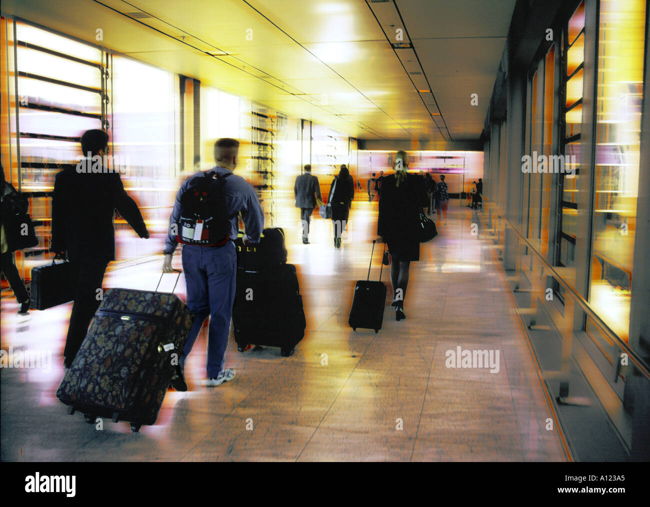 Airport Travelers Abstract Stock Photo