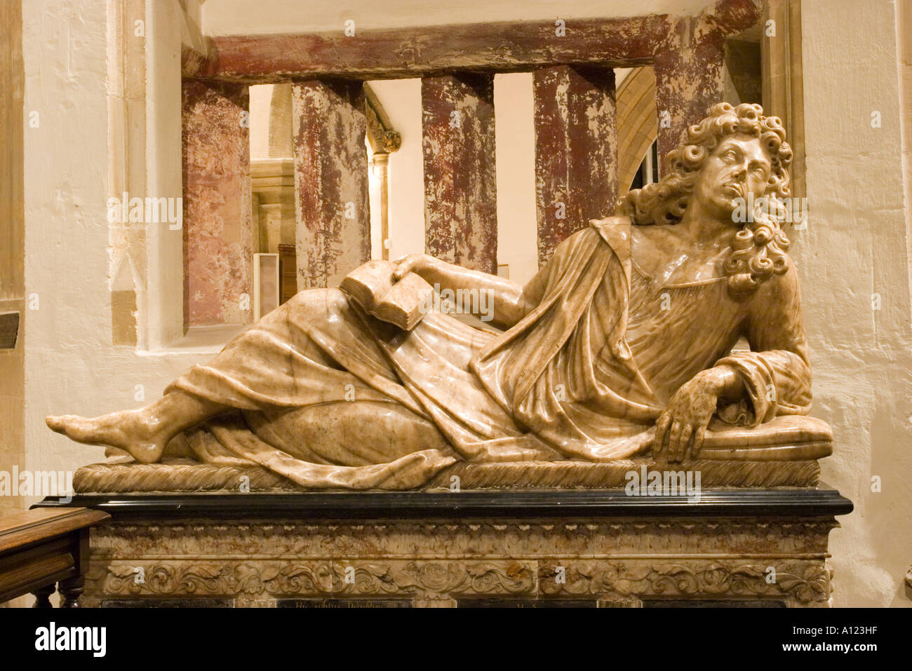 Carved marble memorials and statues Stock Photo