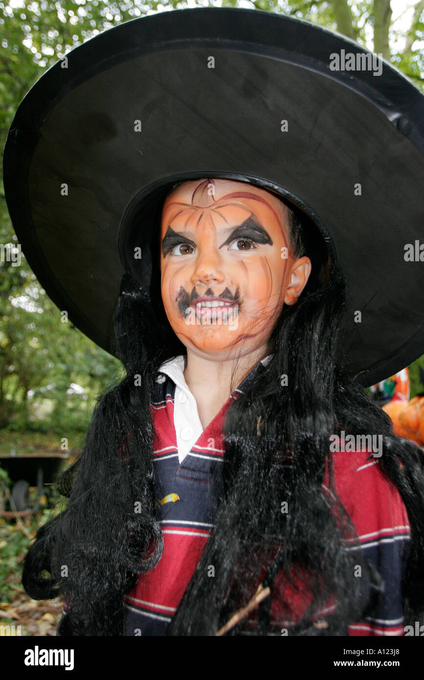 Small boy dressed in Halloween fancy dress outfit Stock Photo