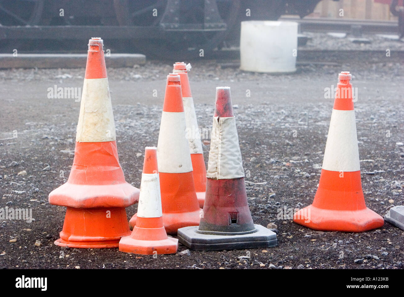 Road traffic marker cones Stock Photo Alamy