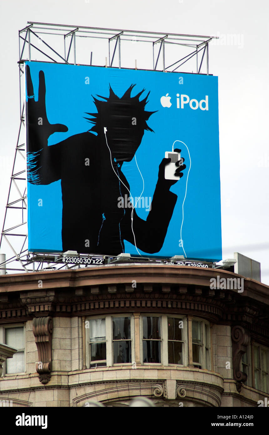 Apple iPod advertisement hoarding next to Union Square, San Francisco, California, USA Stock Photo