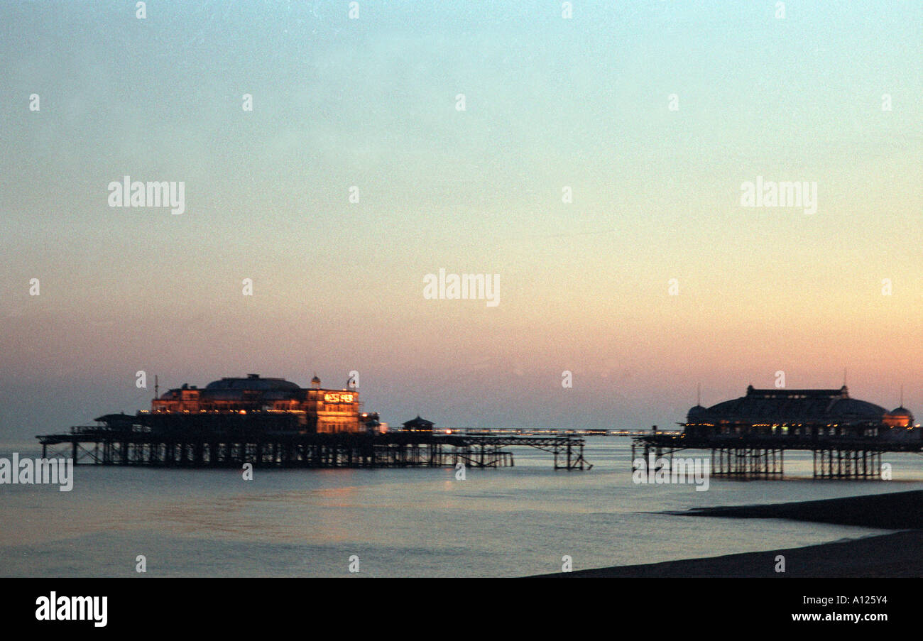 west pier Brighton before it collapsed into the sea in east sussex Stock Photo