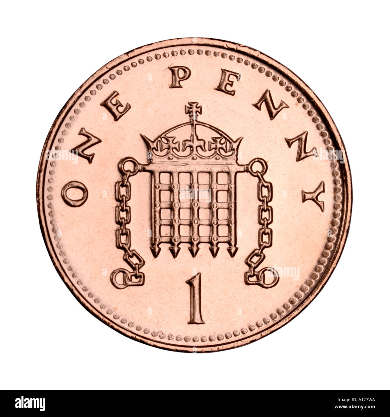 One penny coin Stock Photo