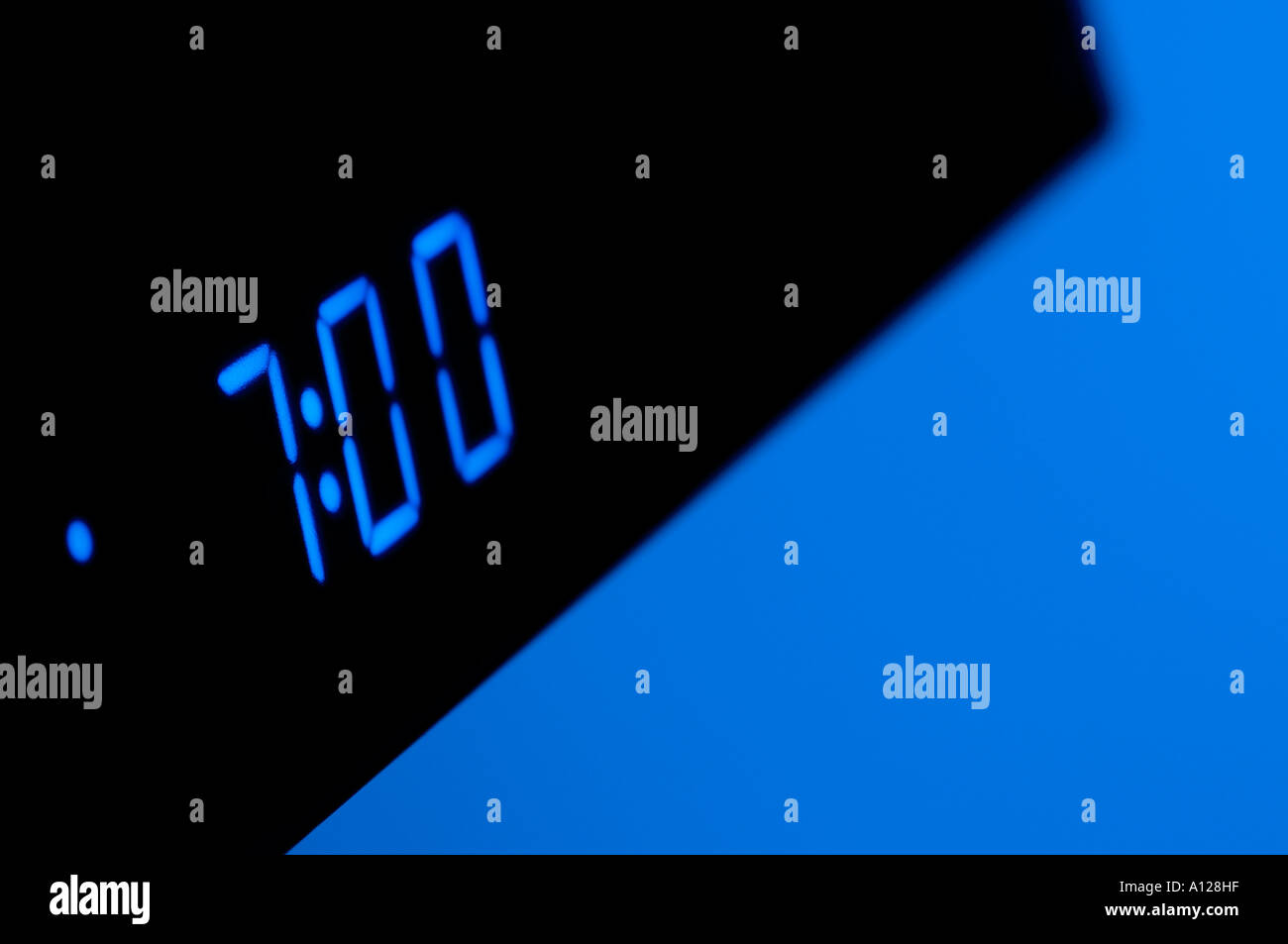 Blue LED alarm clock display Stock Photo Alamy
