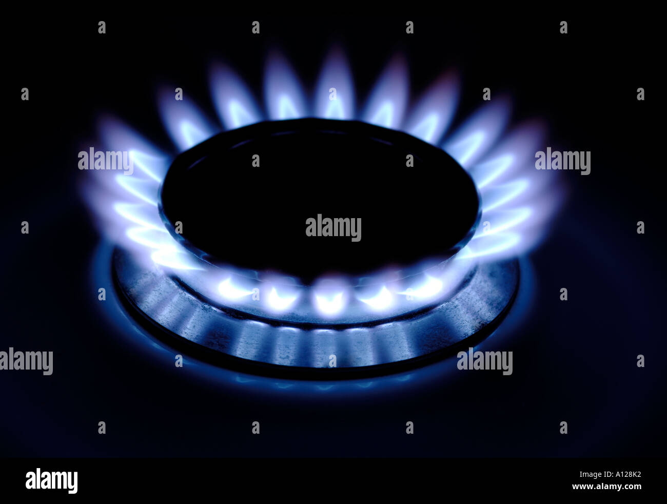Gas stove flame Stock Photo Alamy